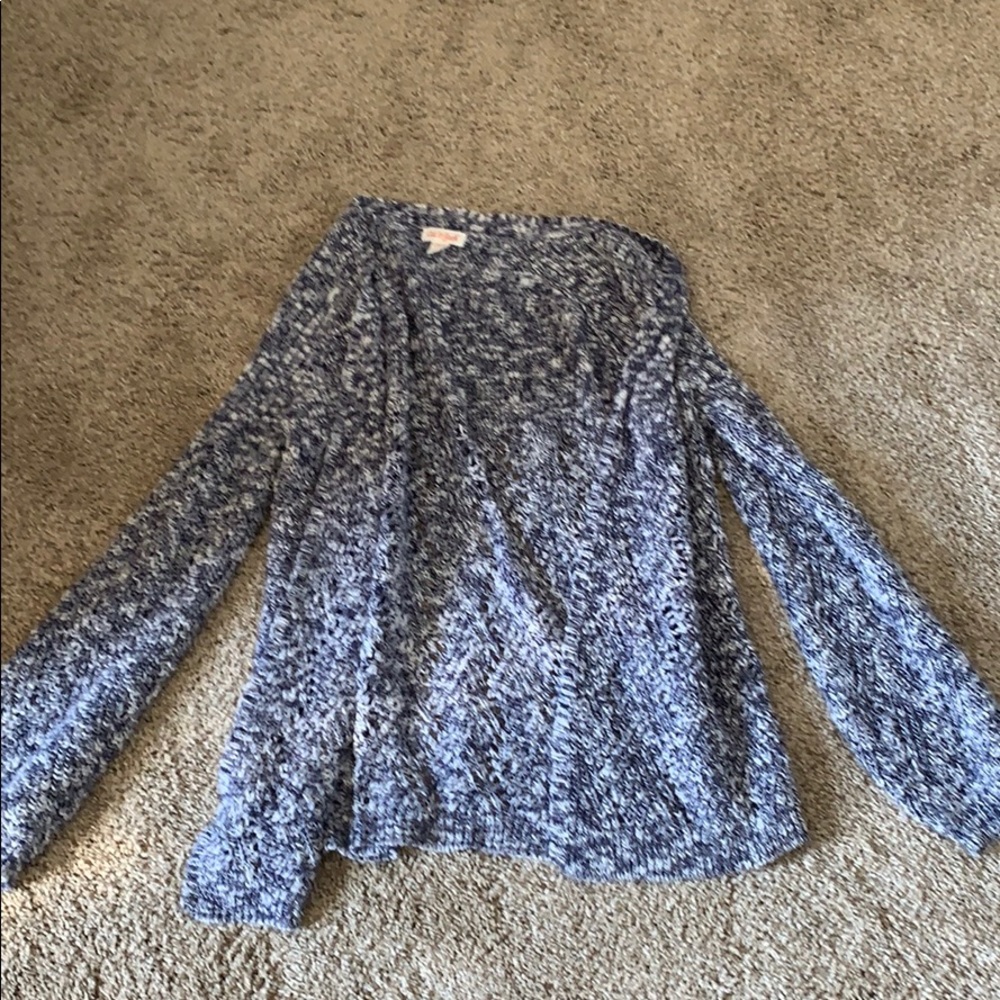 Blue and white cardigan
